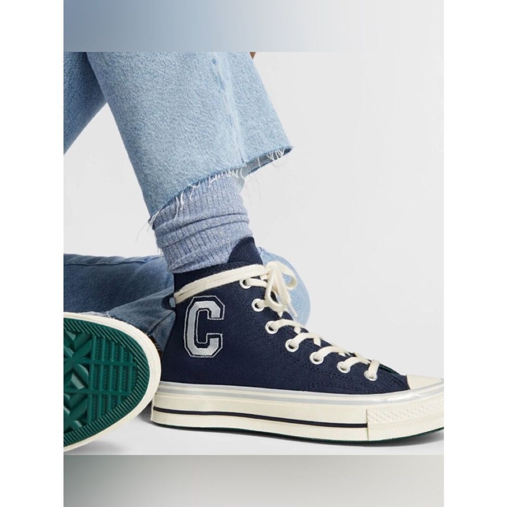 Converse Women's Chuck 70 High top 'Letterman - Obsidian' sneakers in Navy
